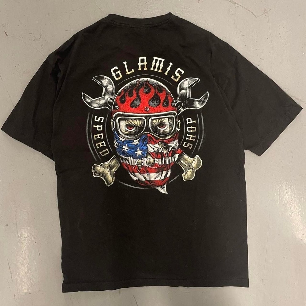 Glamis Speed shop American skull tee with sick back graphic